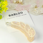Opal Cream Iridescent Leaf banana Clip