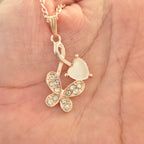 Fluttering Heart Grace Drop Necklace