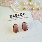 Burgundy Wine Cinderella Teardrop Stud Earrings
