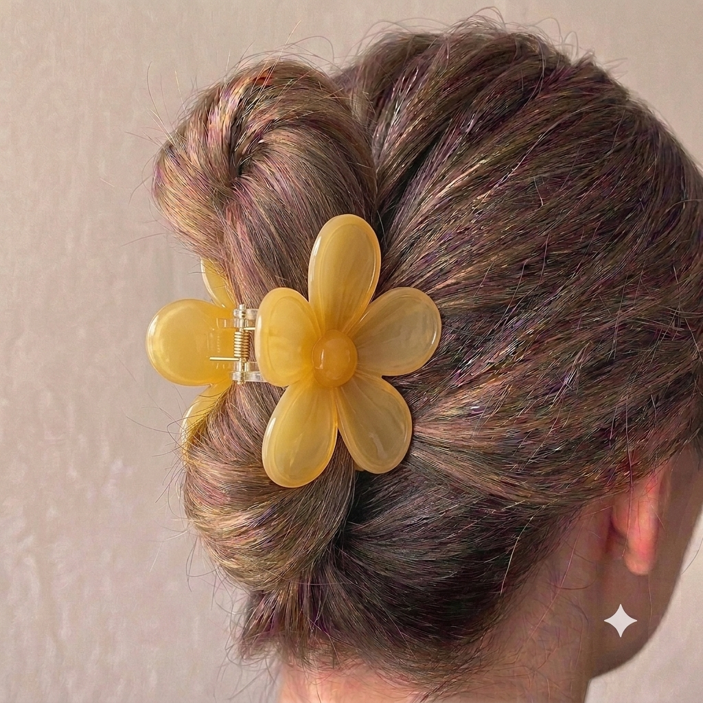 Honey Sunshine Jelly Bloom Claw Clip