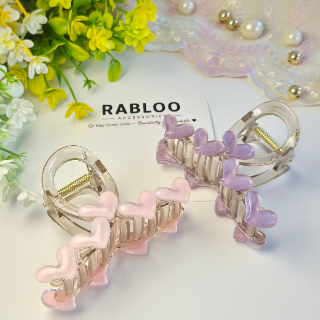 Blush Pink Aesthetic Heart Claw Clip
