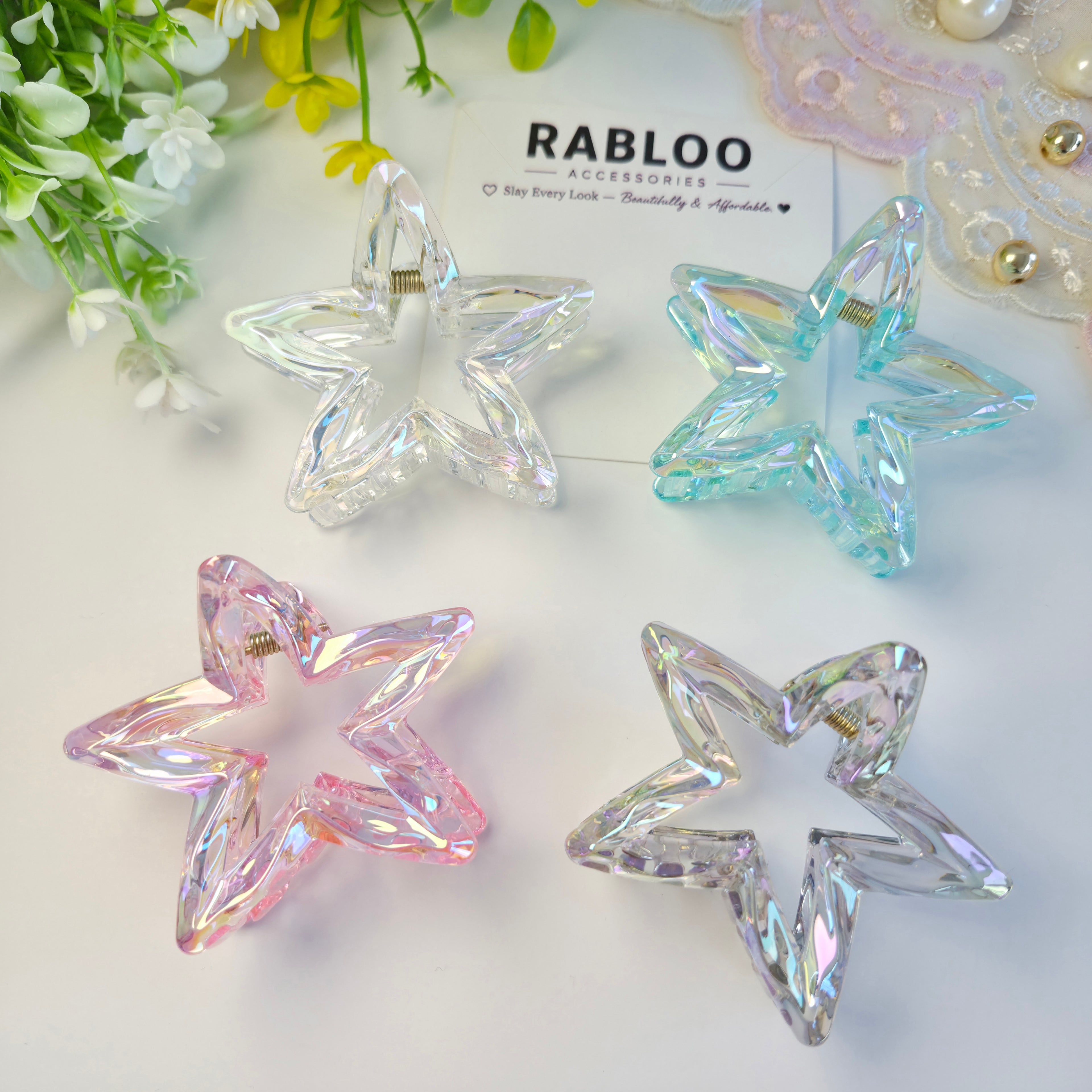 Ocean Mist Sparkle Star Clip