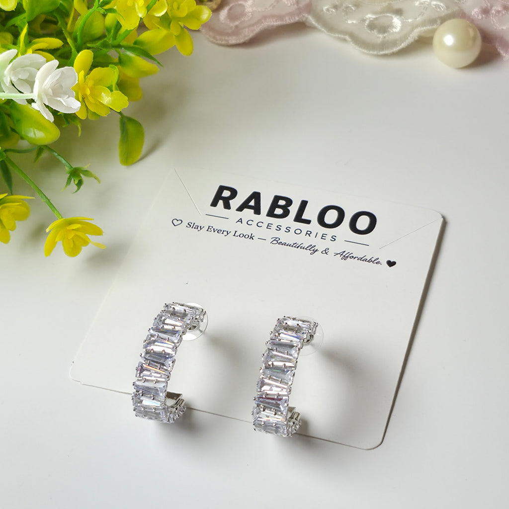 Silver Endless Sparkle Hoops