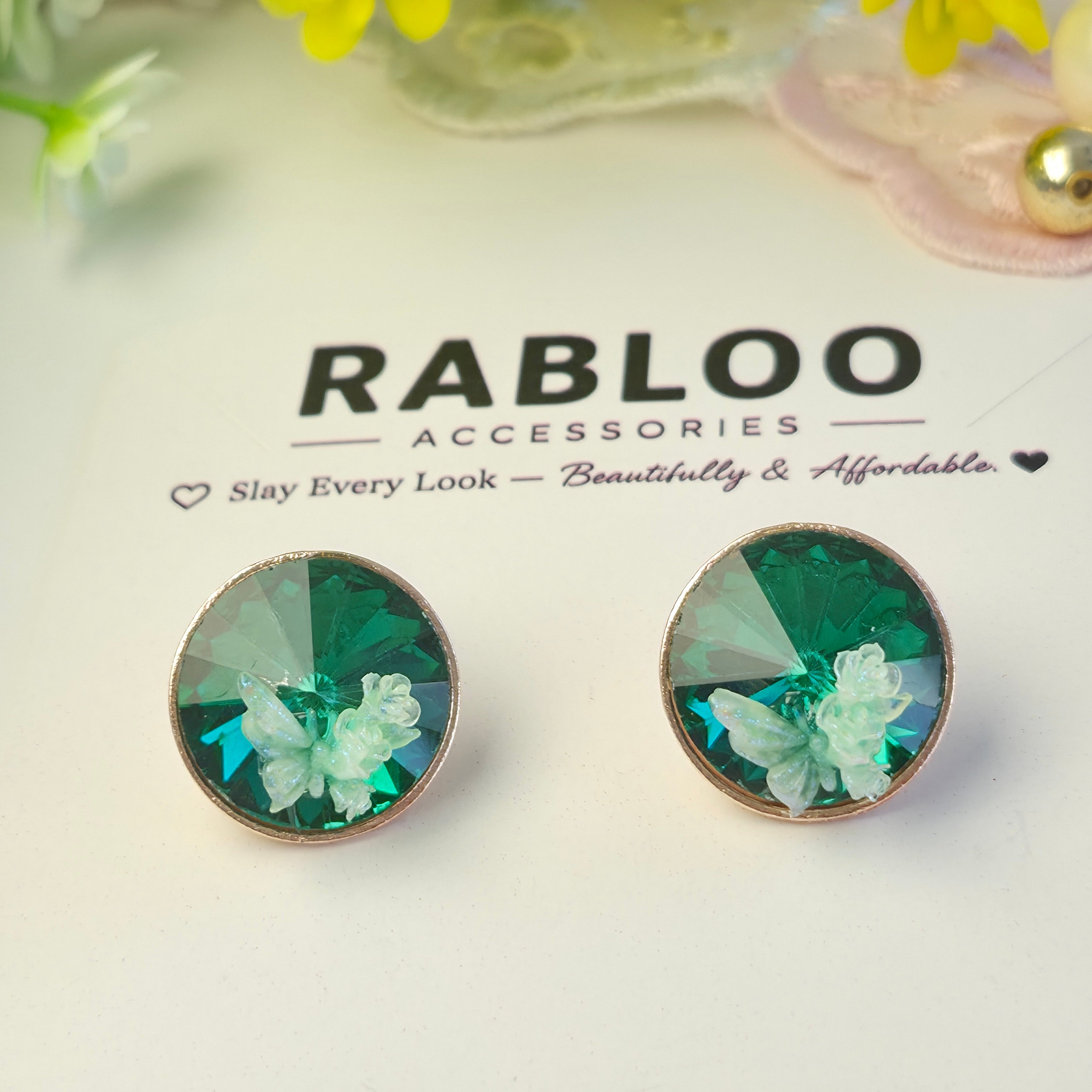 Emerald Meadow Tinker Bell Studs