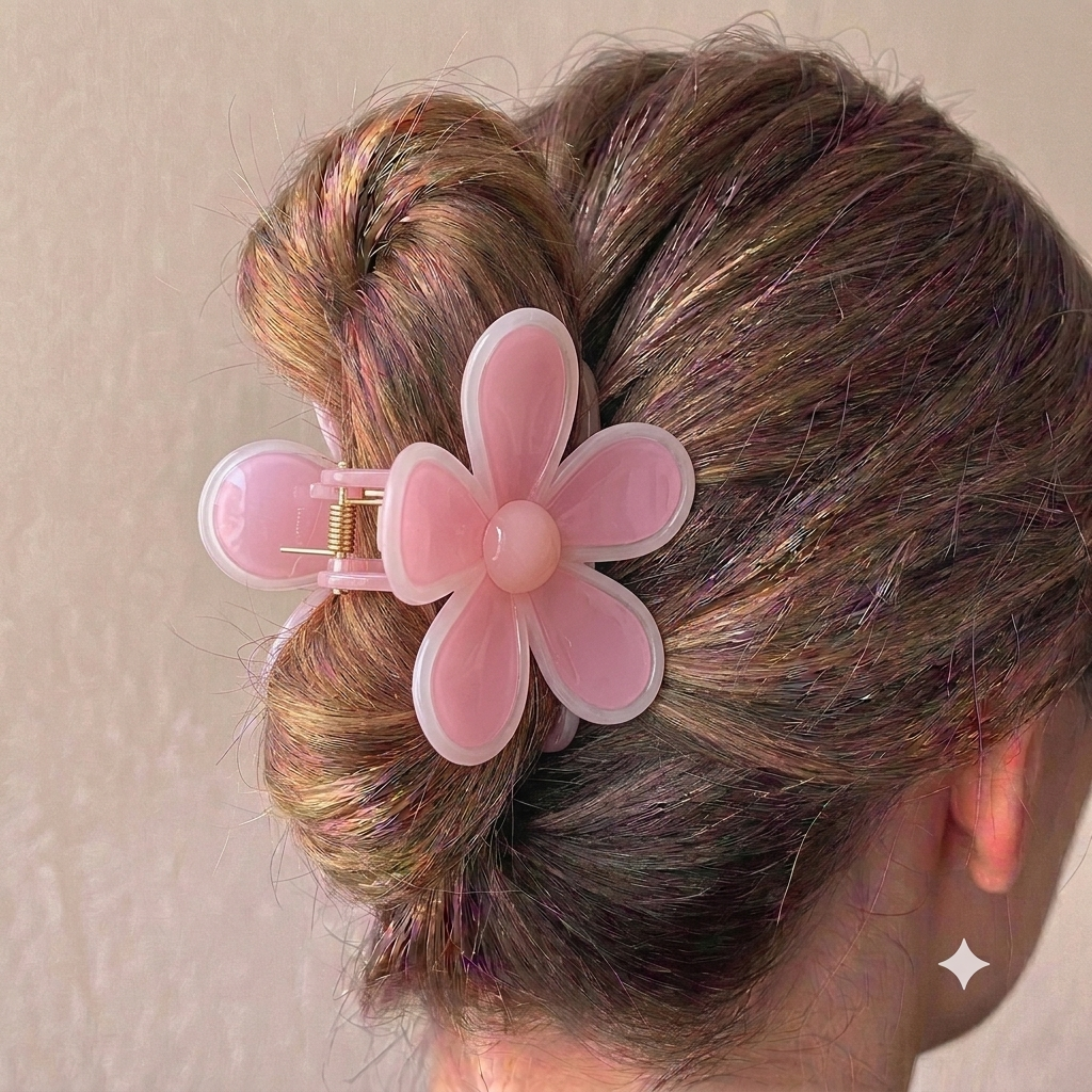 Blush Milk Jelly Rose Claw Clip