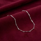 Silver Bar Link Chain Necklace