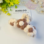 Cream Blossom Art Charm Claw Clip
