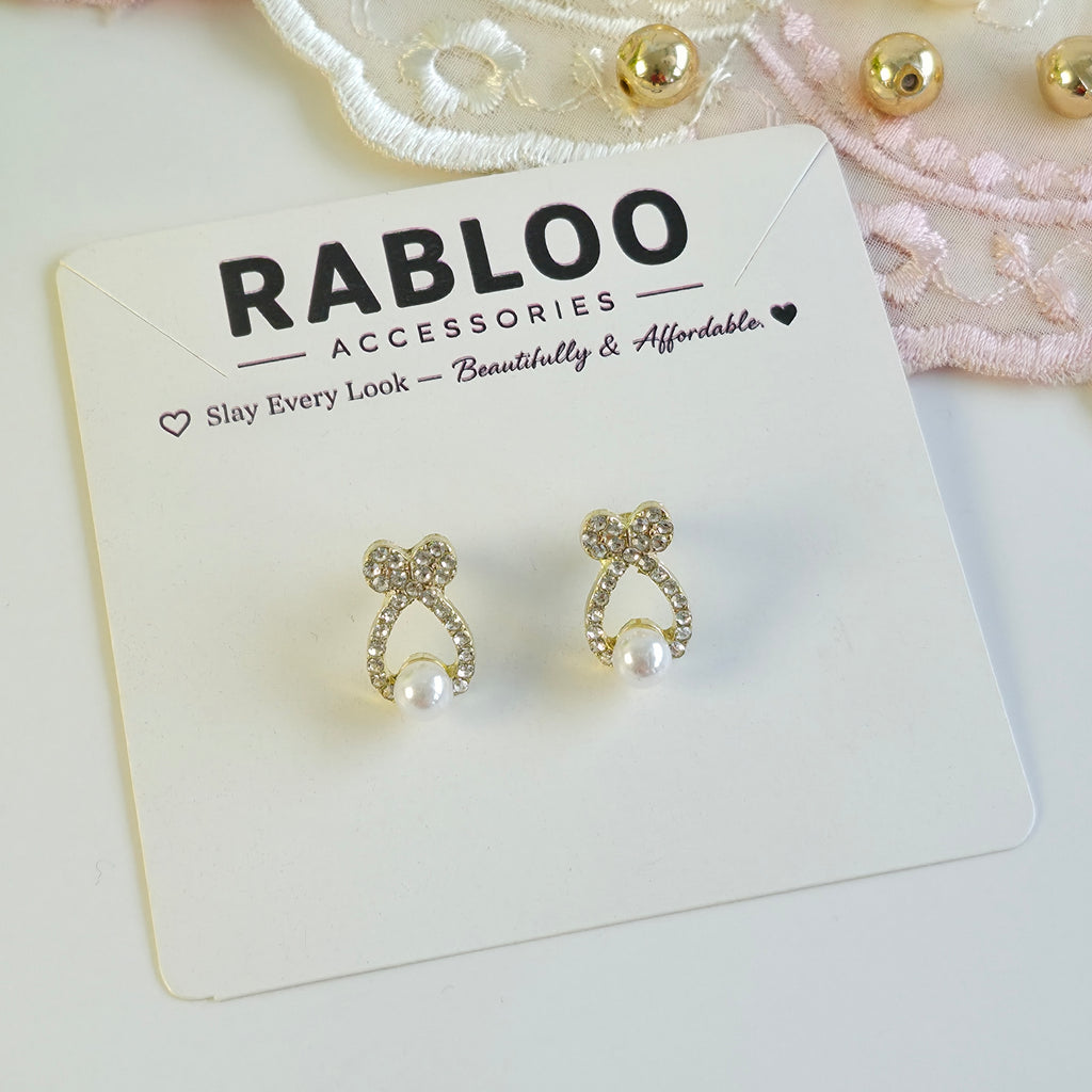Bow Pearl Studs