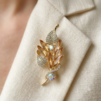 champagne gold  Leaf Brooch/Hijab pin