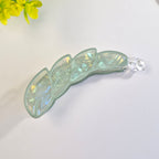 Mint Breeze Iridescent Leaf Banana Clip