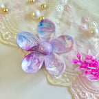 Lilac Swirl Marbled Flower Claw Clip