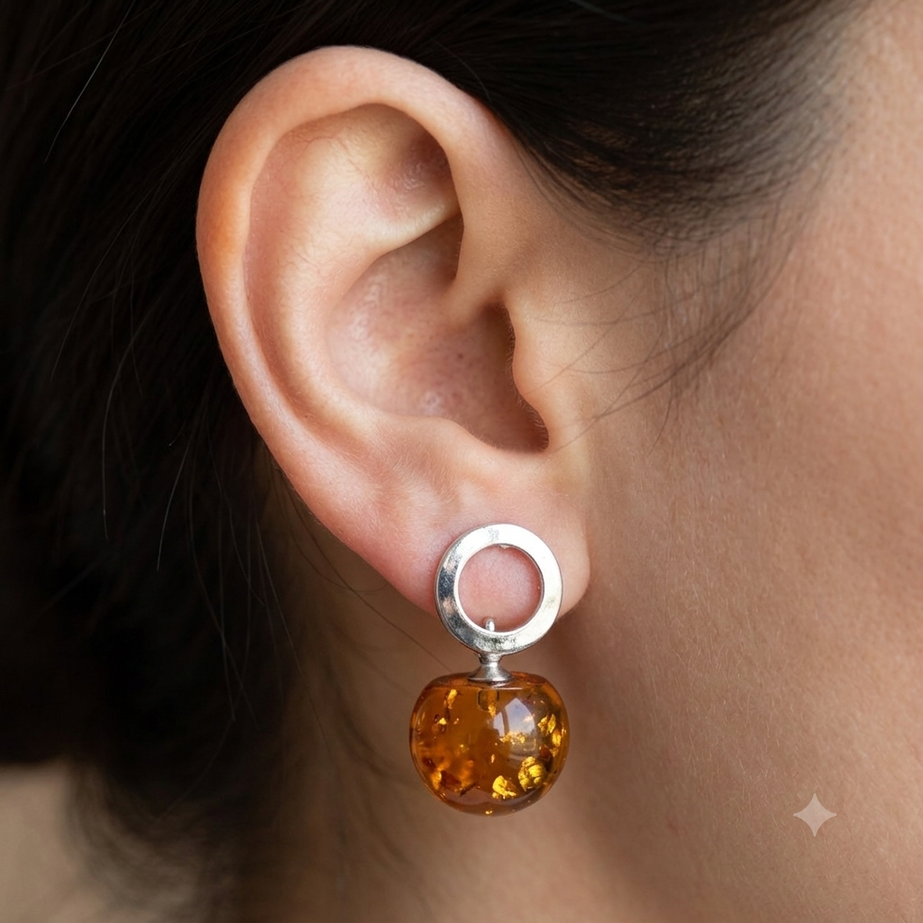Amber Aura Studs